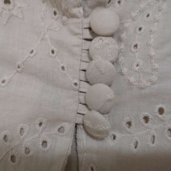 🌟HP!!!🌟Rare VINTAGE MANGO SUIT Gorgeous Summer Jacket with chikan work fabric. - Picture 5 of 14